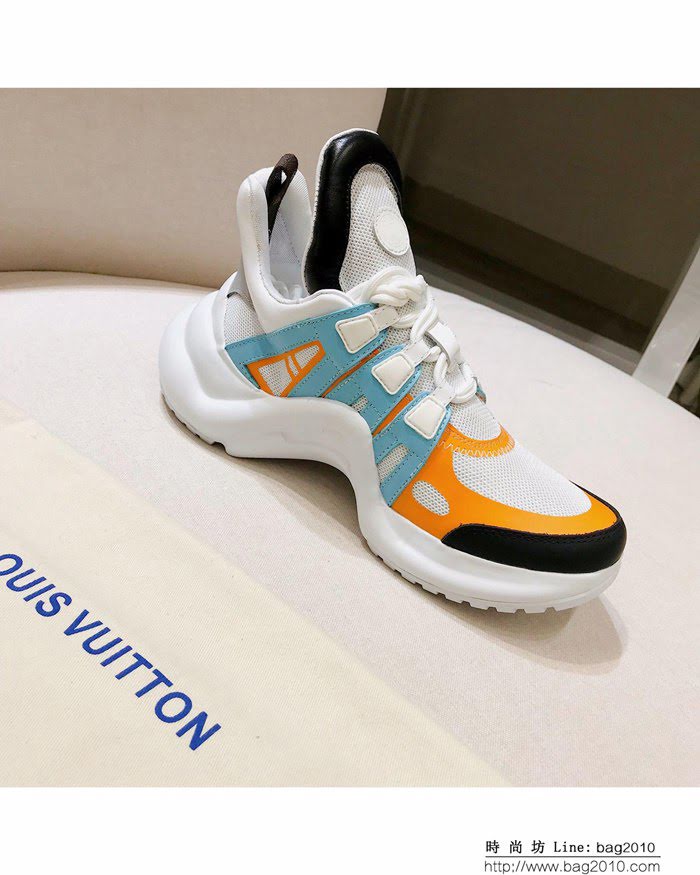 路易威登LV 2019爆款 LV經典Stellar 運動鞋 藍色Monogram牛仔布 高幫女休閒鞋  dsX2433